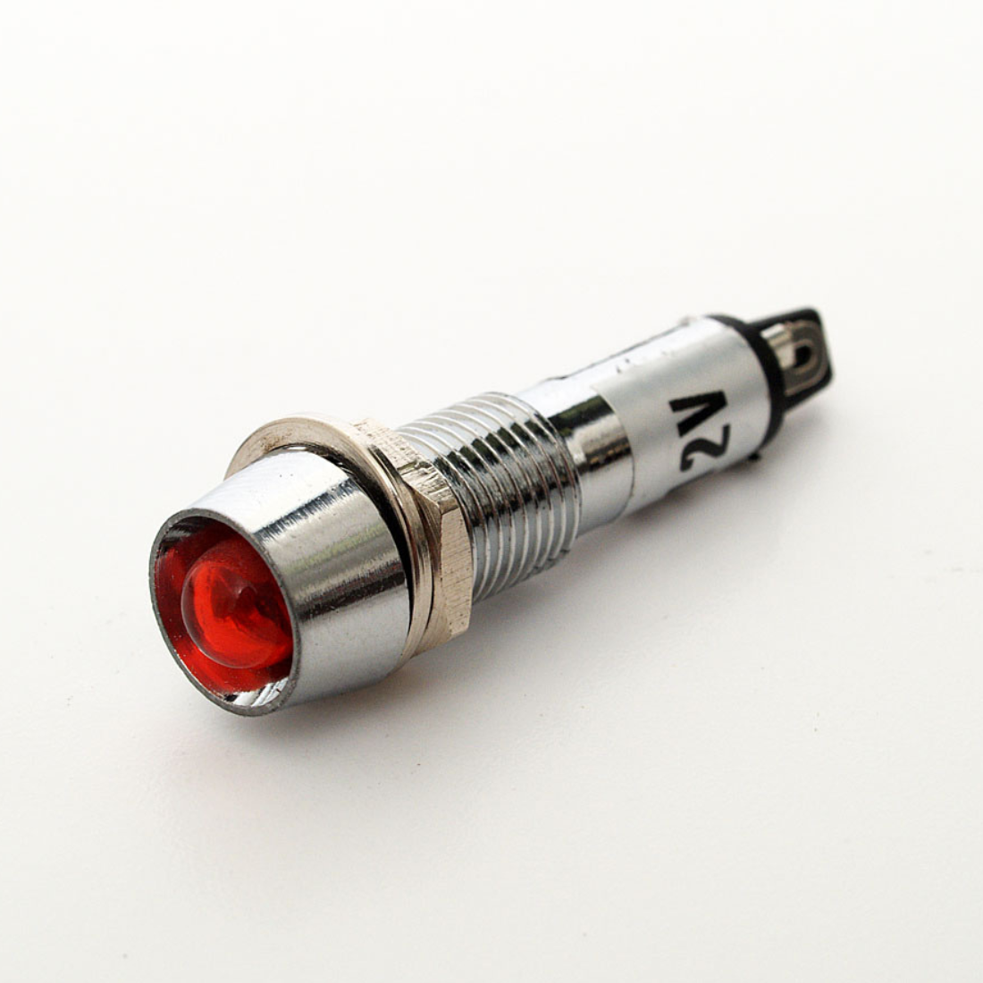 110-LP812R 8mm LED Lamp Red 12V metal