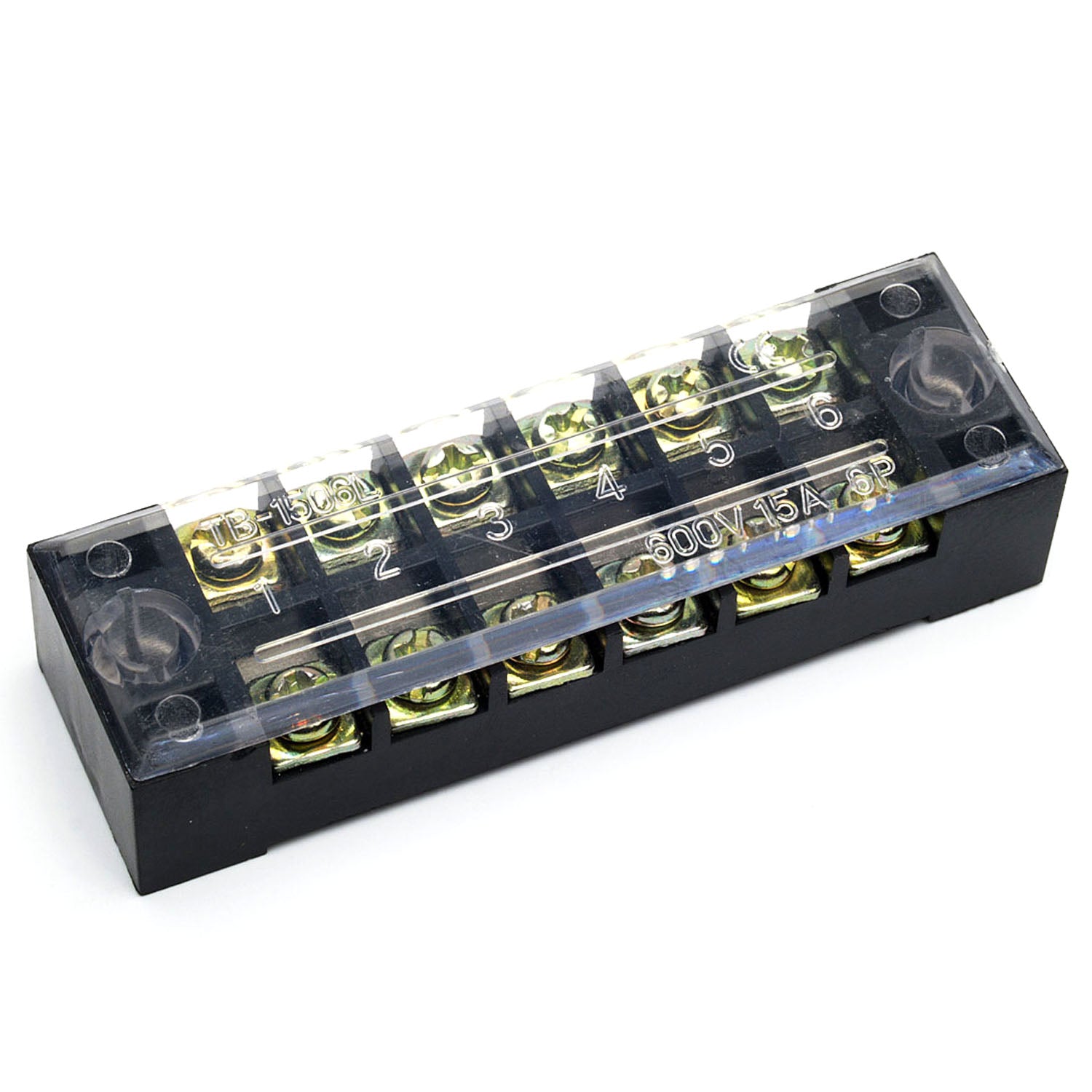 19-TB1506 6 way 12pTerminal Blocks Black