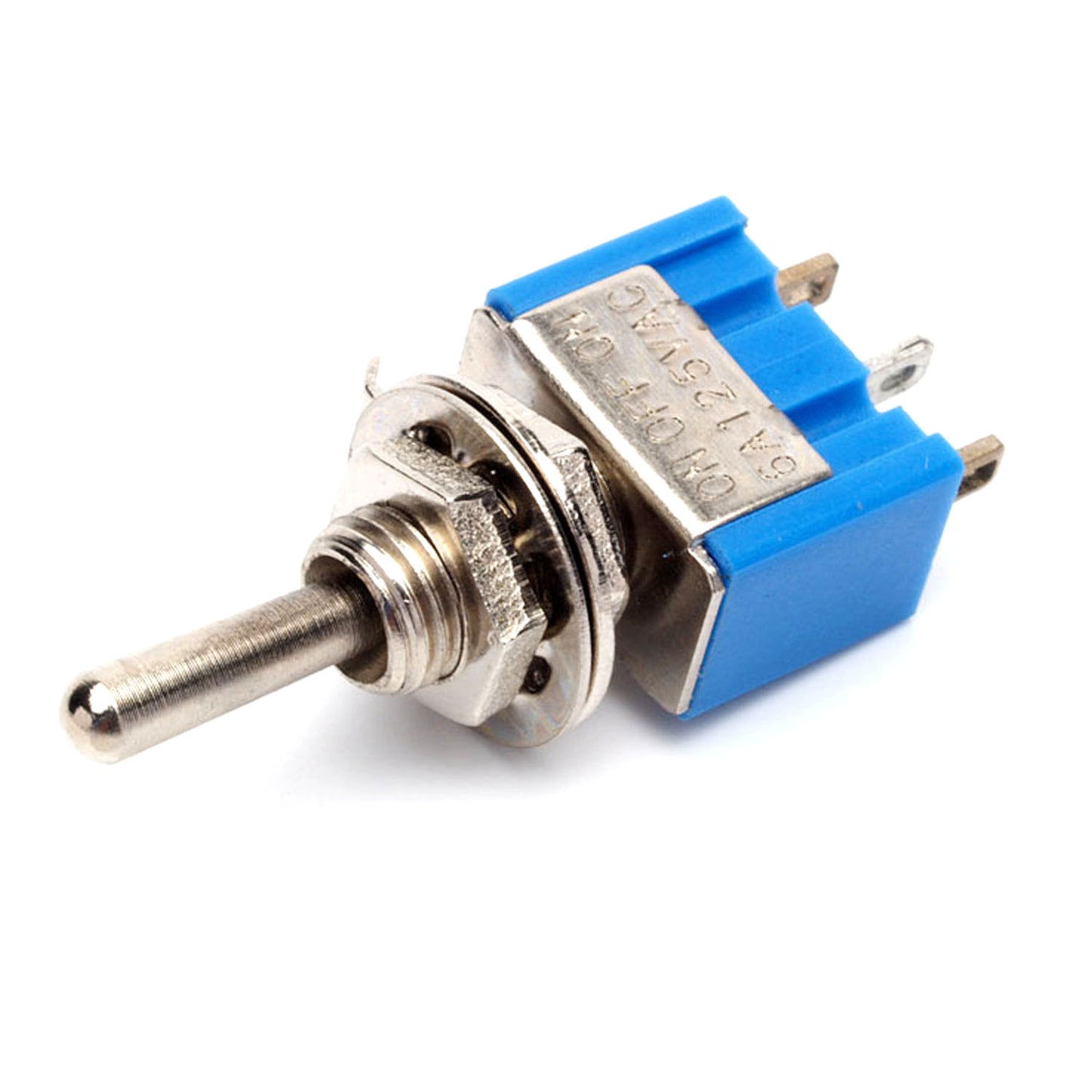 20-MTS103 Miniinterruptor azul ON-OFF-ON 3P 6A