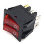 Lámpara doble 6P 20A con interruptor rojo 20-SW3760