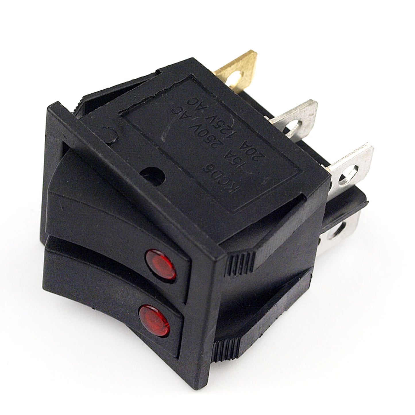20-SW3762 Interruptor negro doble 6P 20A