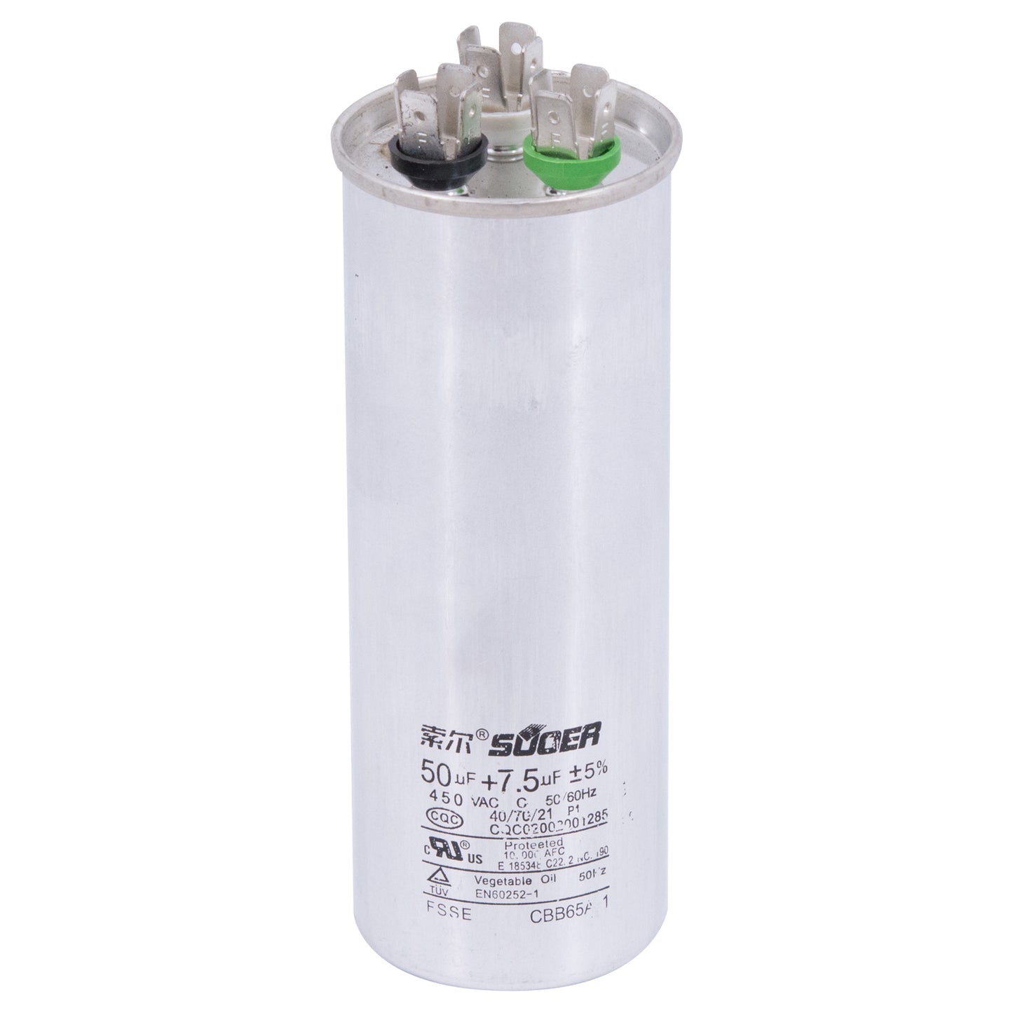 25-50+7,5 UF 450 V 50 UF + 7,5 UF 450 V CA Condensador M/3P