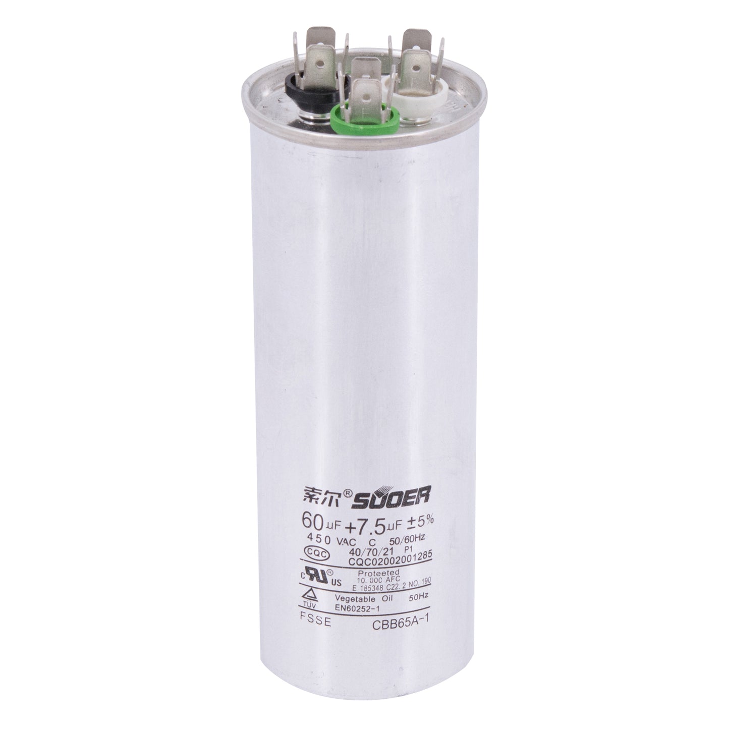 25-60+7.5UF450V 60UF+7.5UF 450VAC Cap M/3P
