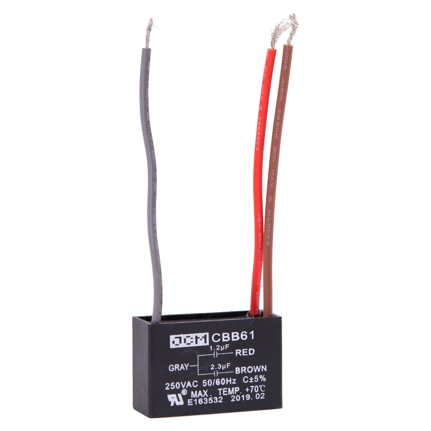 25-B1.2+2.3UF3W 1.2UF+2.3UF 250VAC Fan P/3W