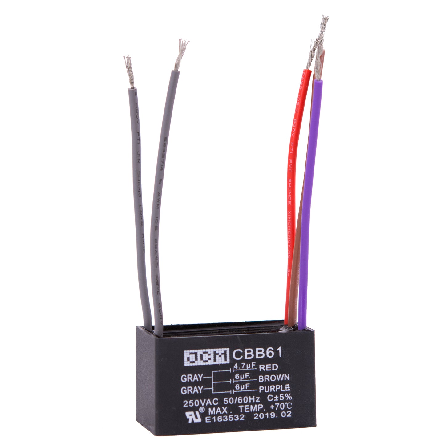 25-B4.7+6+6UF5W 4.7UF+6UF+6UF 250VAC P/5W