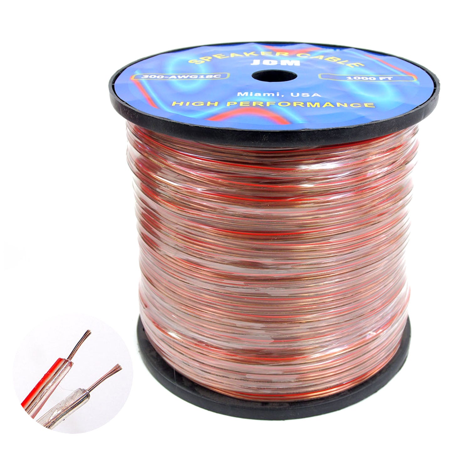 300-AWG18/C 1KFT 18GA 2C Clear Spek Cable