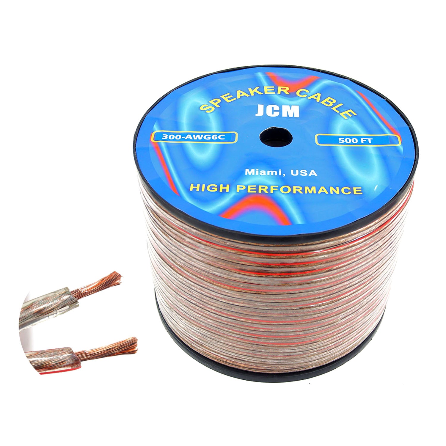 300-AWG6/C 500FT 6GA 2C Clear Spek Cable