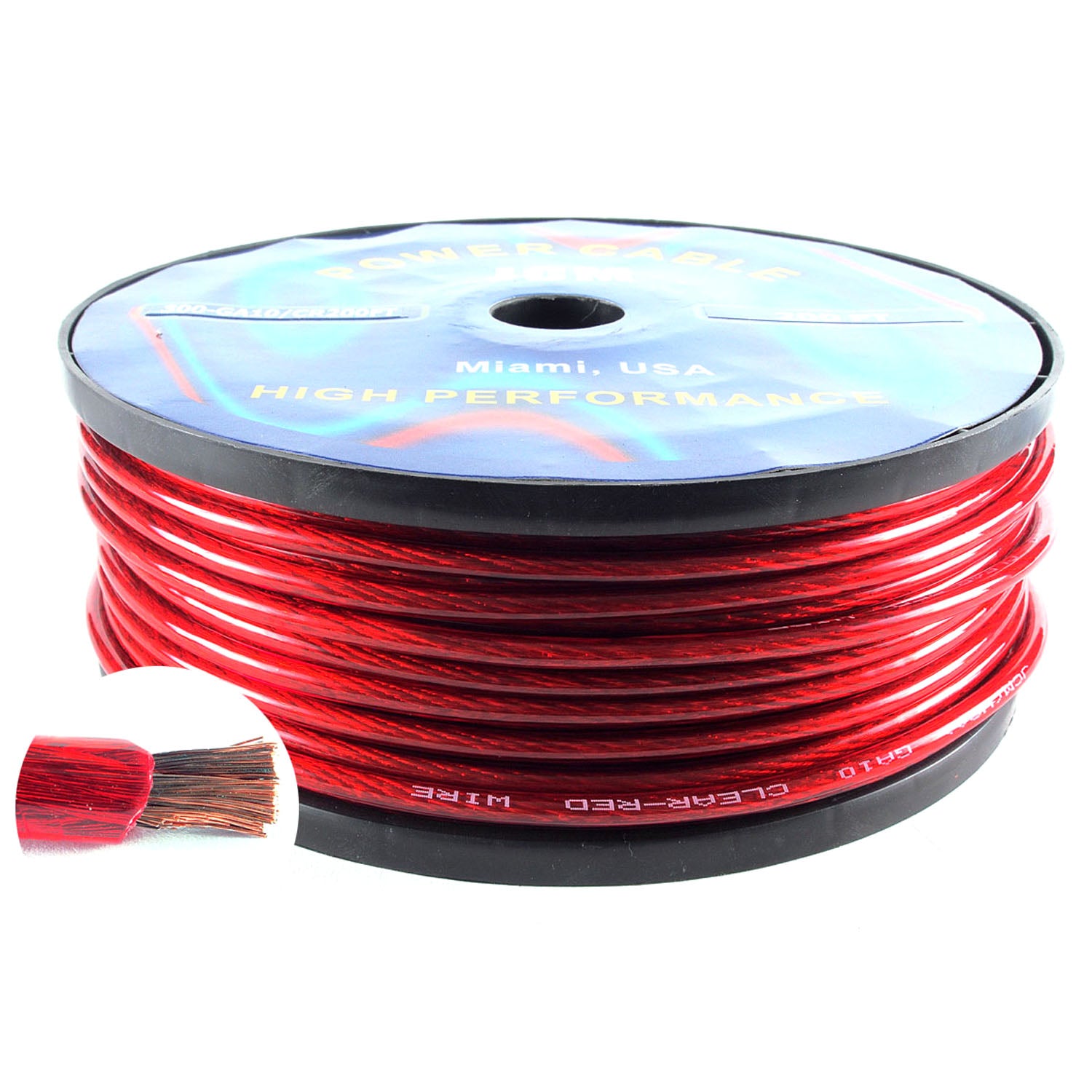 300-GA10/CR200F 200FT 10GA Clear/Red Wire