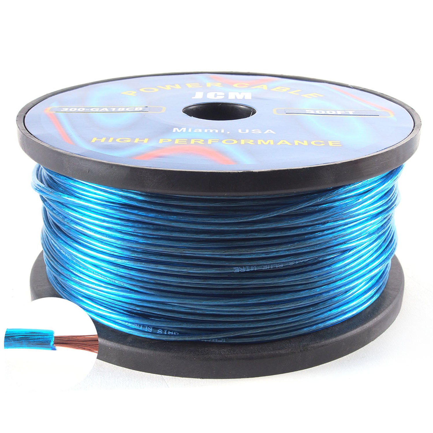 300-GA18/CB500F 500FT 18GA Clear/Blue Wire