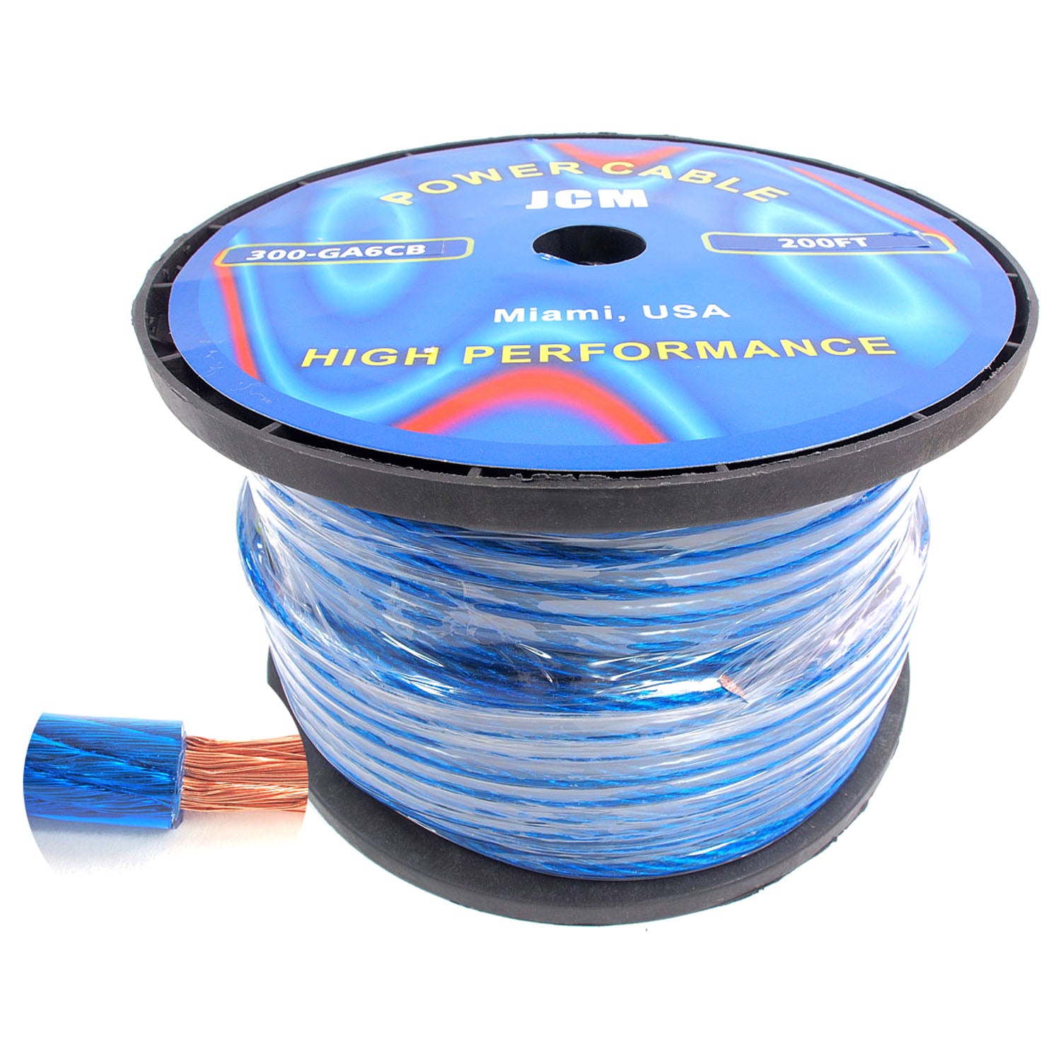 300-GA6/CB200FT 200FT 6GA Clear/Blue Wire