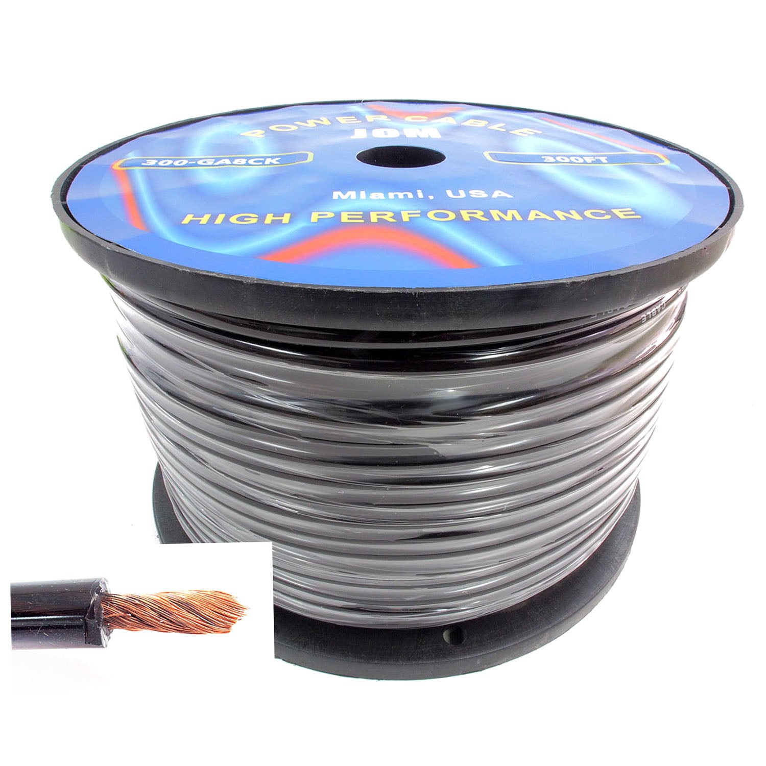 300-GA8/CK300FT 300FT 8GA Clear/Black Wire