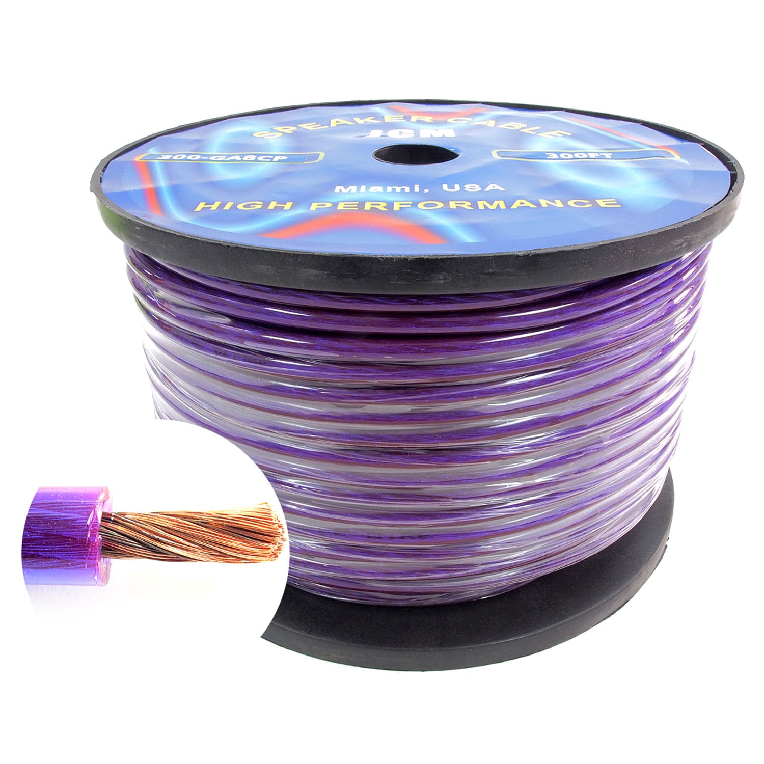 300-GA8/CP300FT 300FT 8GA Clear/Purple Wire