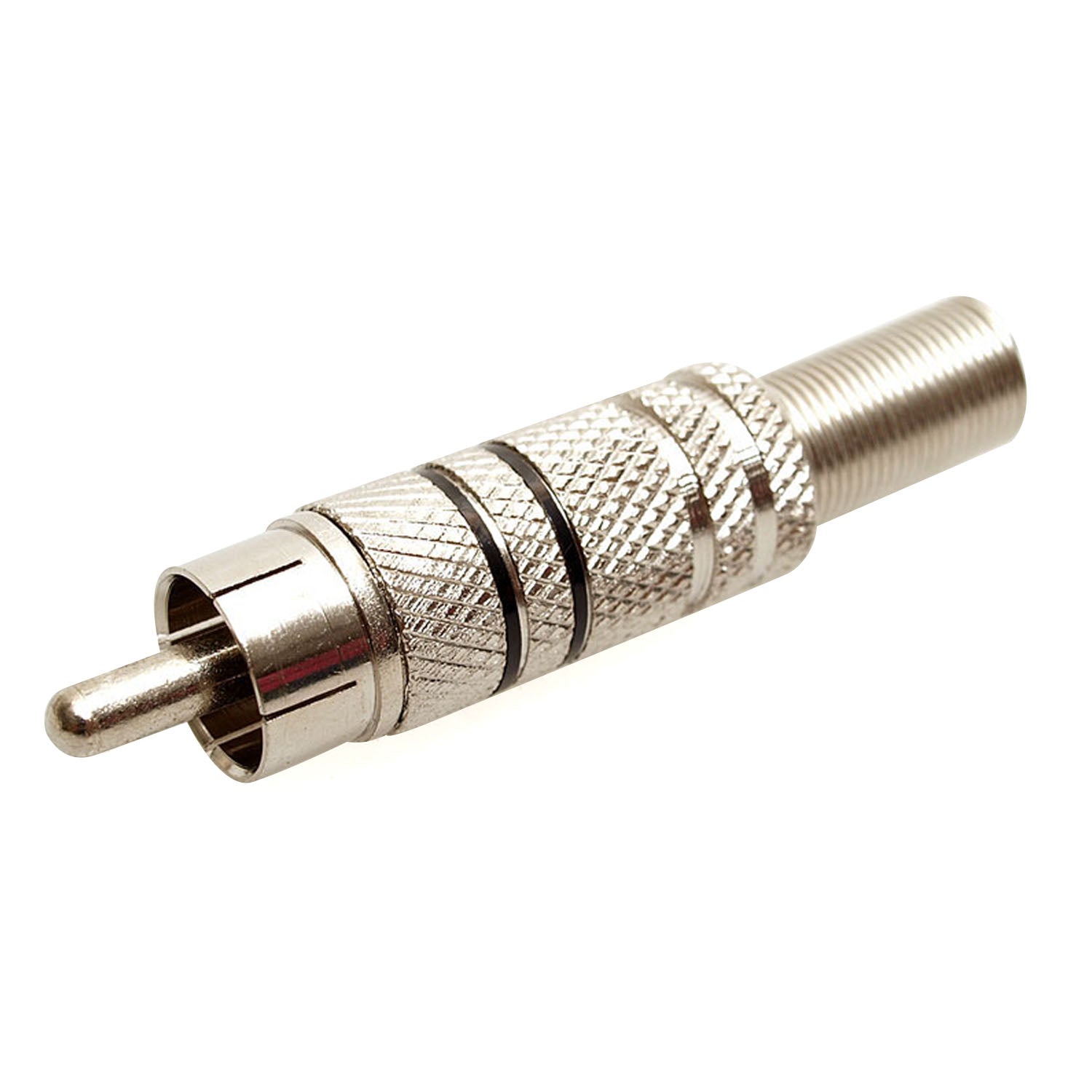 7-JC1504B RCA Plug black nickel M.w/sp