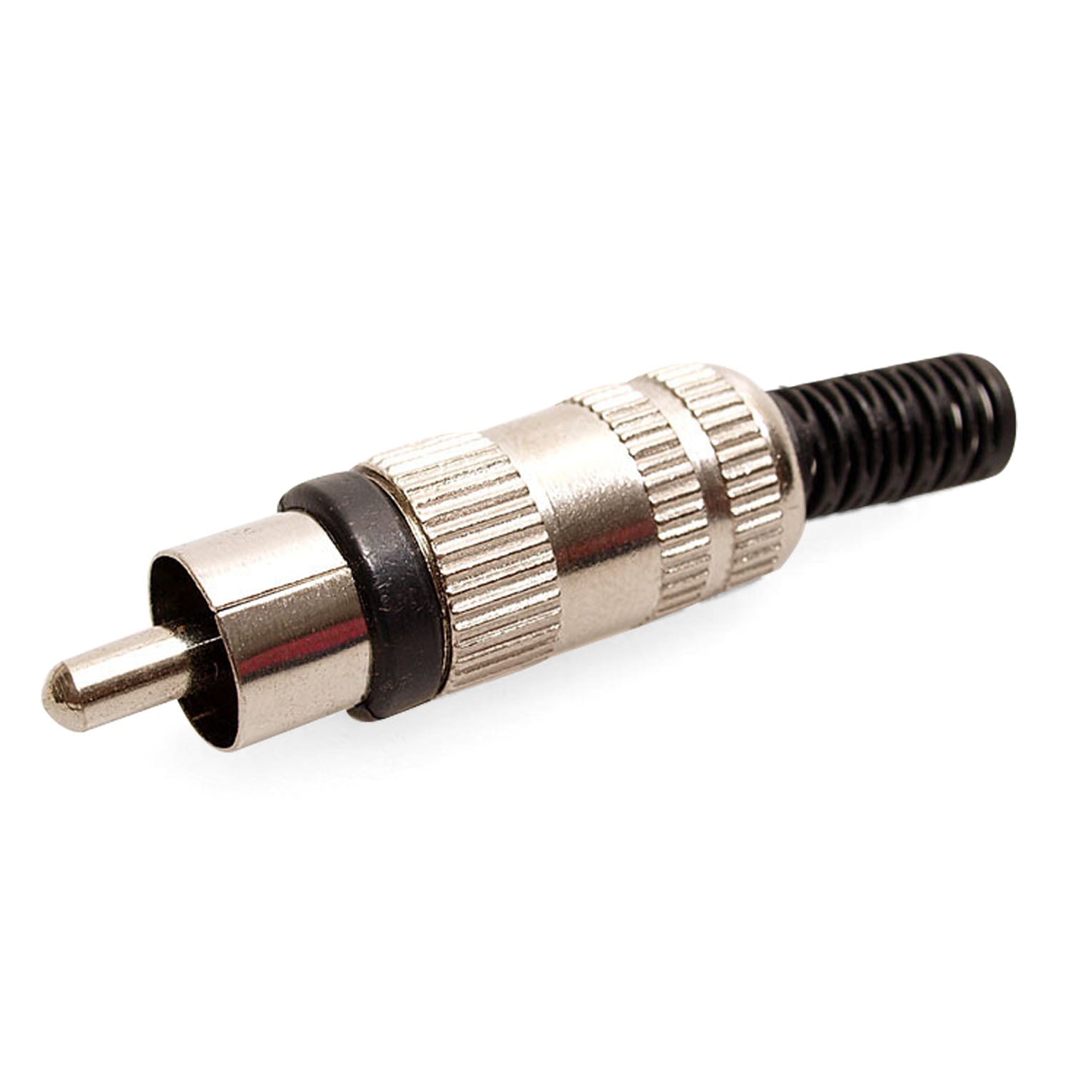 7-JC1508B RCA Plug black nickel M. w/cp