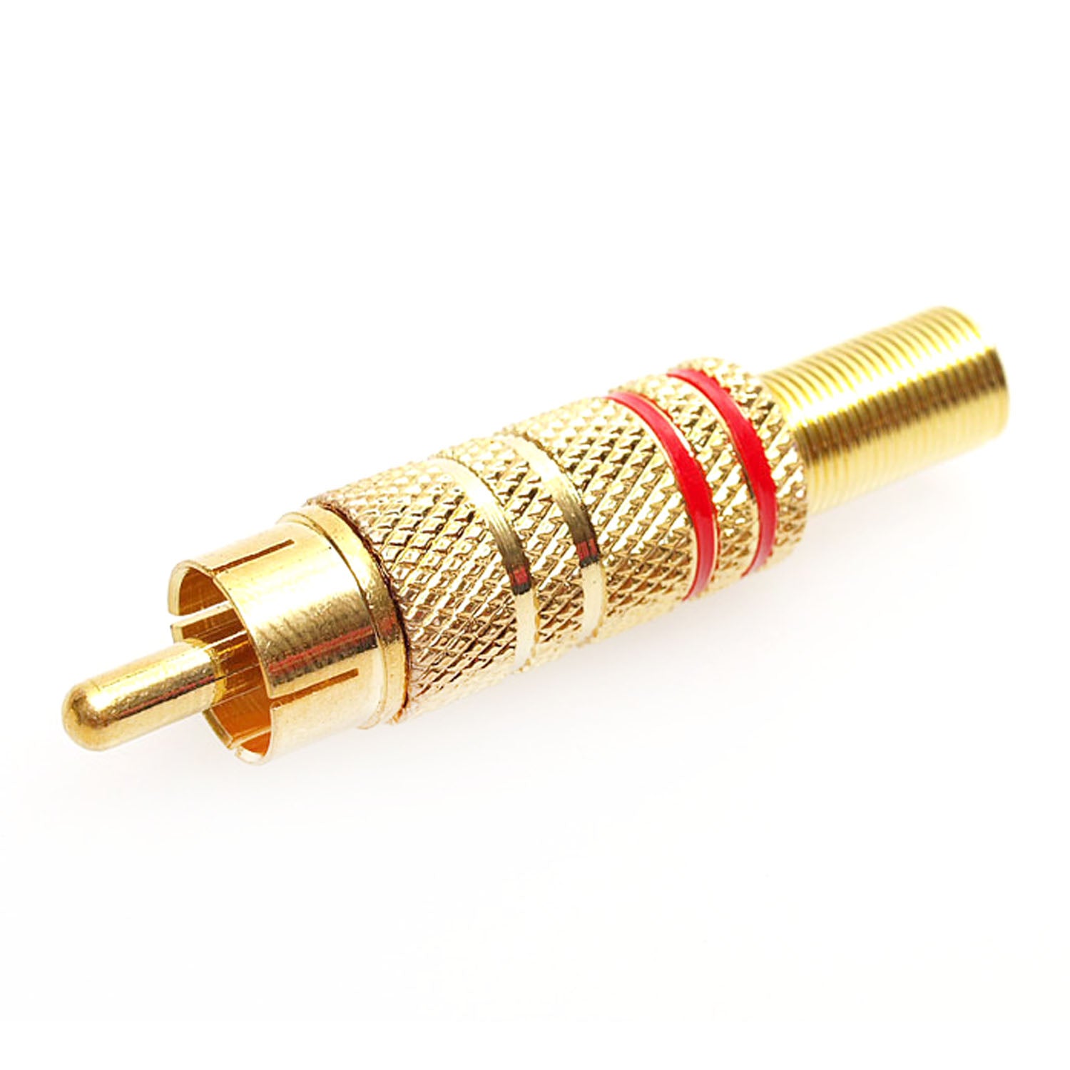 7-JC1510R RCA Plug red metal gold w/sp