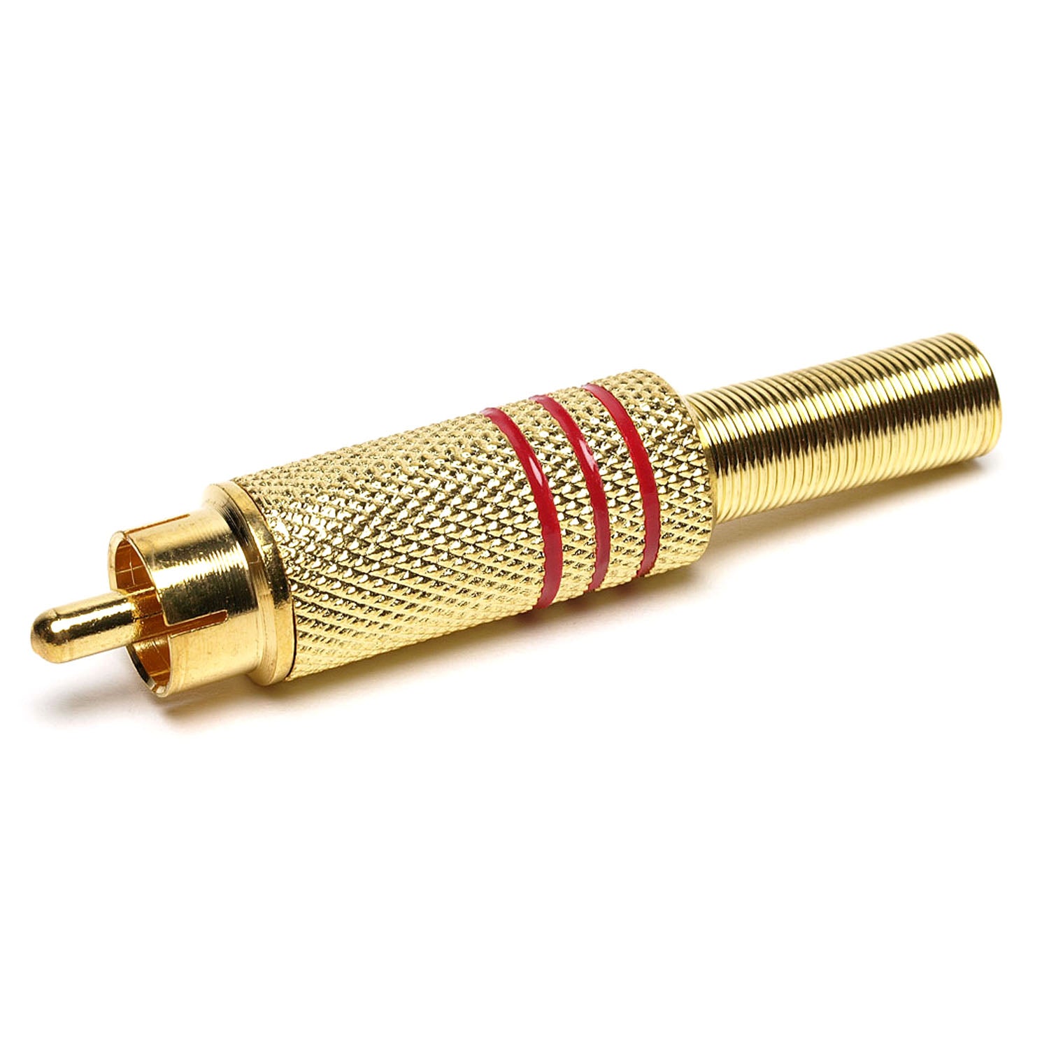 7-JC1517R RCA Plug red metal gold w/sp